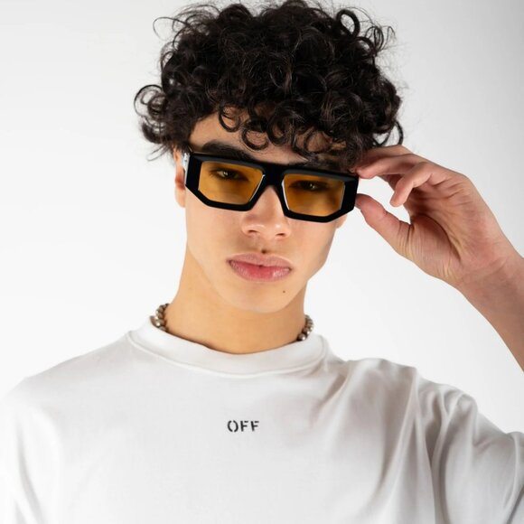 Off-White VANCOUVER Men Sunglasses Black Yellow Square OERI13F VANCOUVER 1018 - Picture 13 of 14